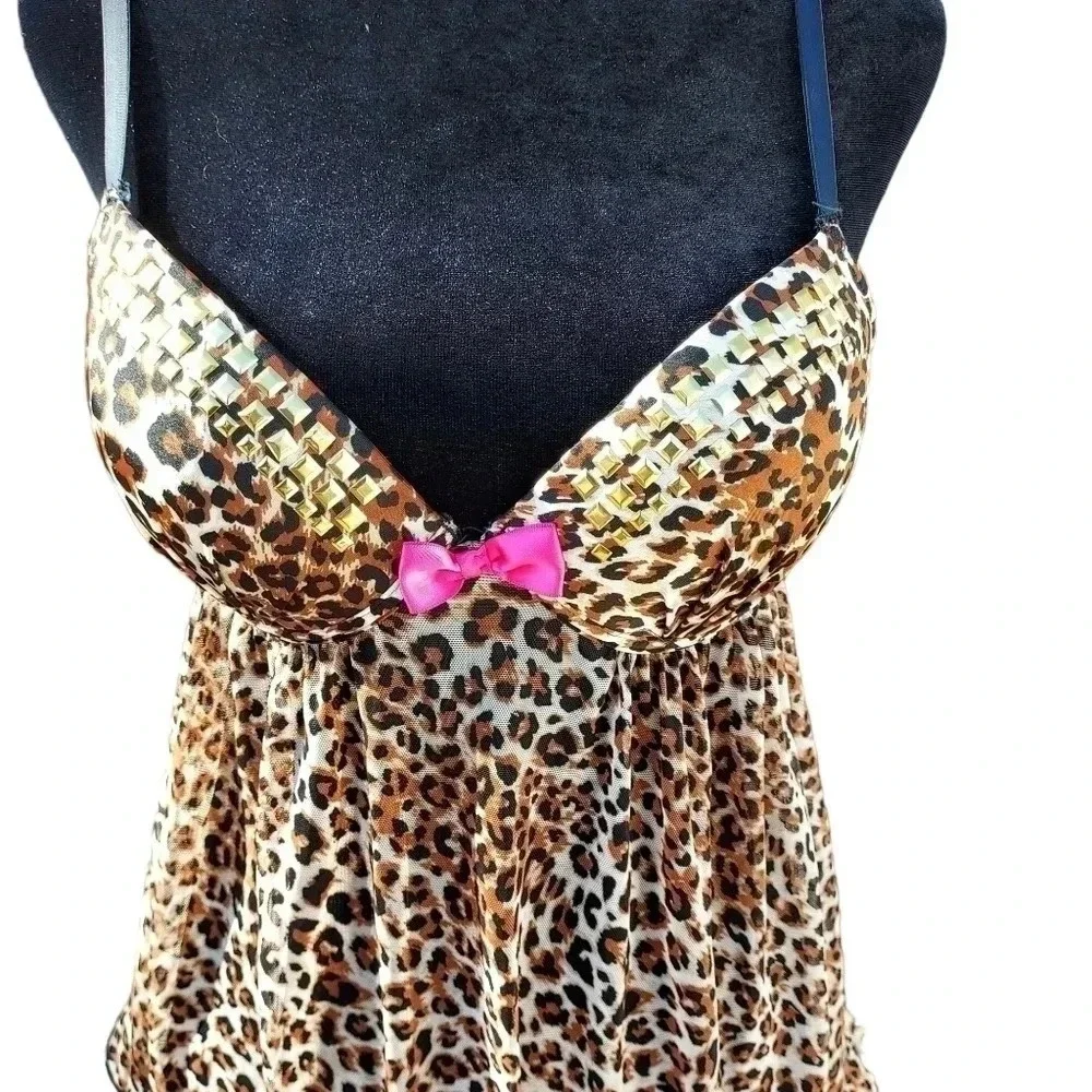 True Desire Womens Leopard Print Lingerie in Medium - Picture 6 of 8